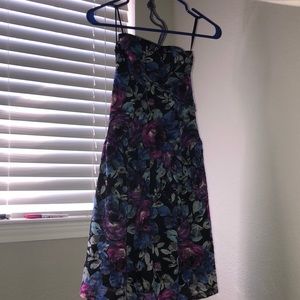 Floral strapless mini dress